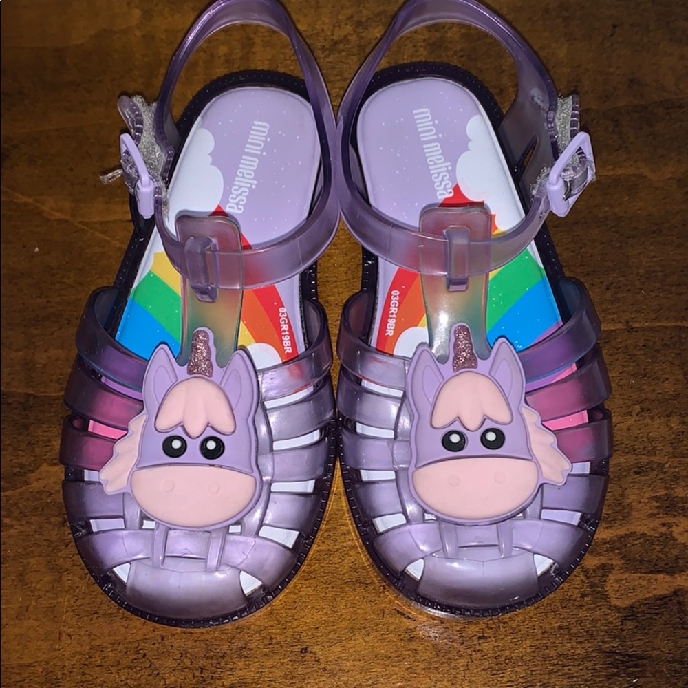 Mini Melissa Unicorn Sandals size 10